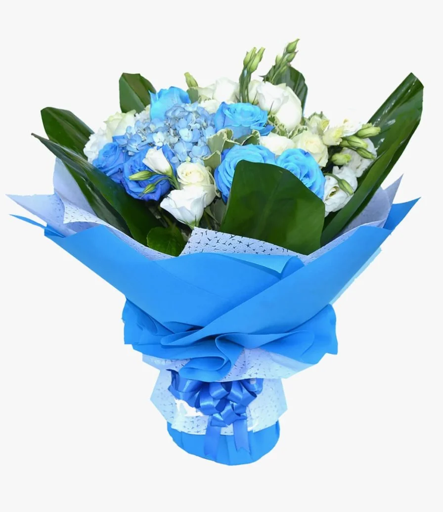 باقة زهور العشق الأزرق