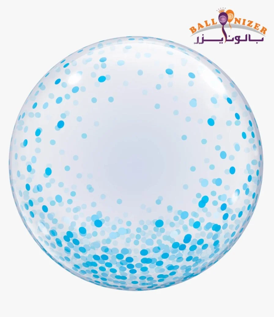 blue confetti bubbles balloon