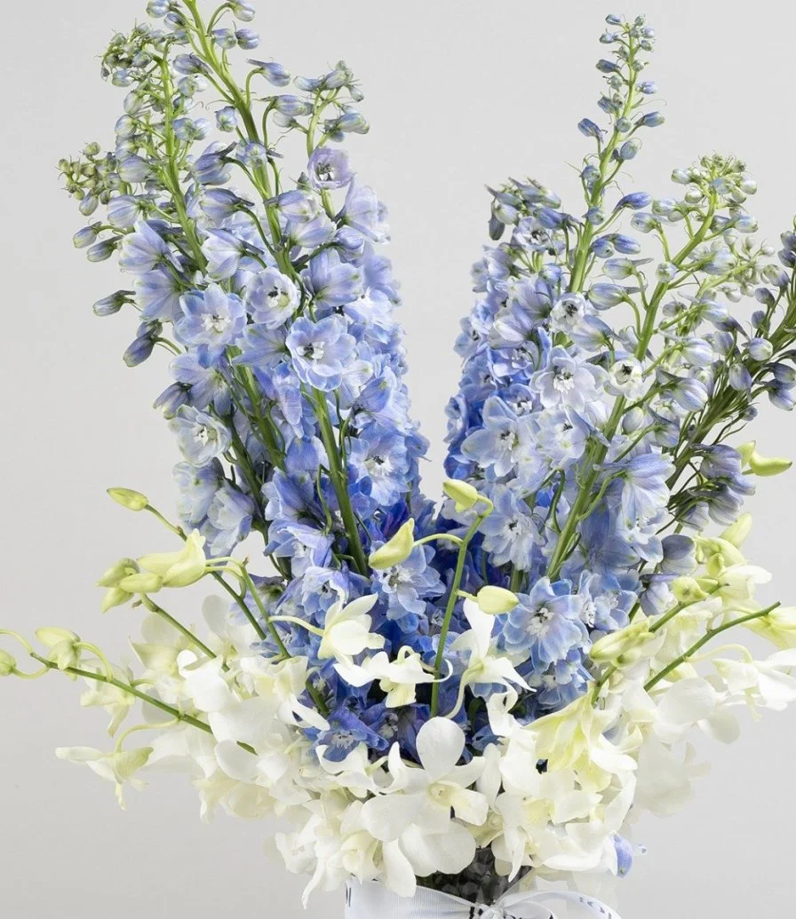  تنسيق زهور الدلفينيوم الزرقاء