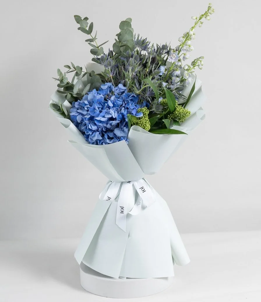 Blue Eryngium Hand Bouquet