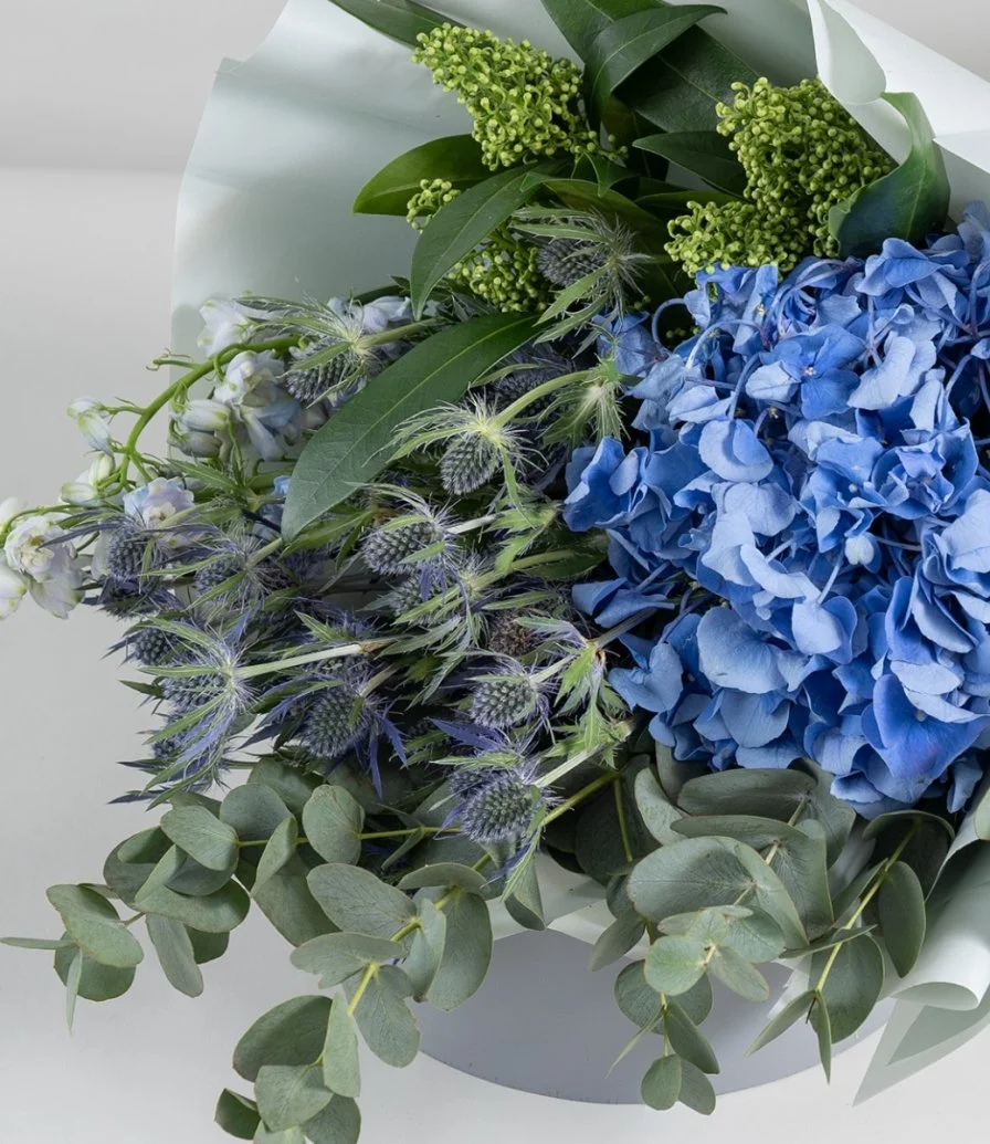 Blue Eryngium Hand Bouquet