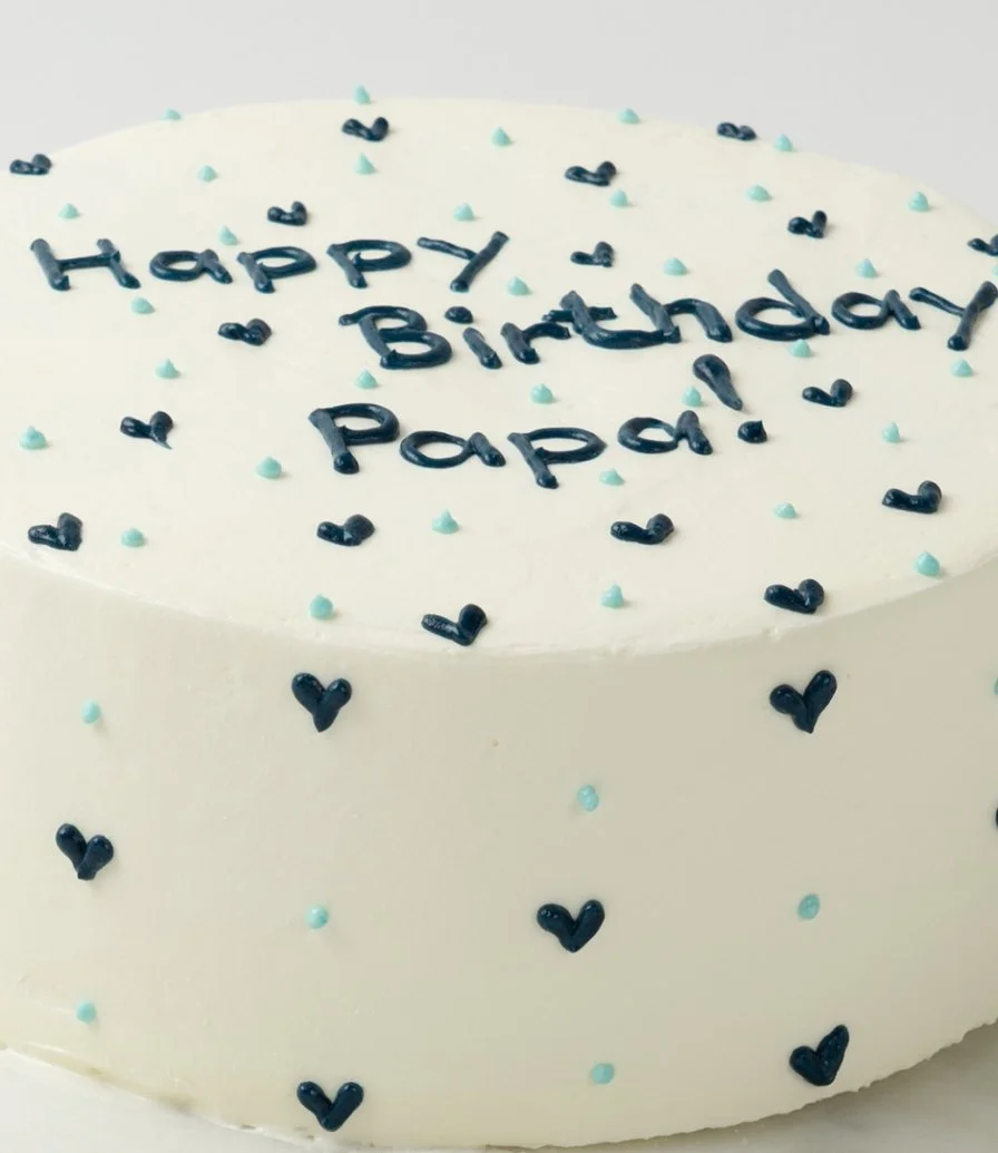 Blue & White Hearts Cake by Cake Social