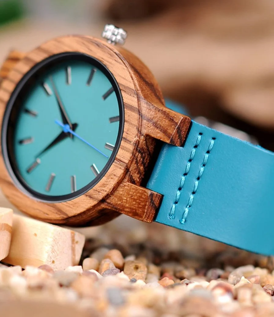 ساعة بوبو بيرد الخشبية -سماوي