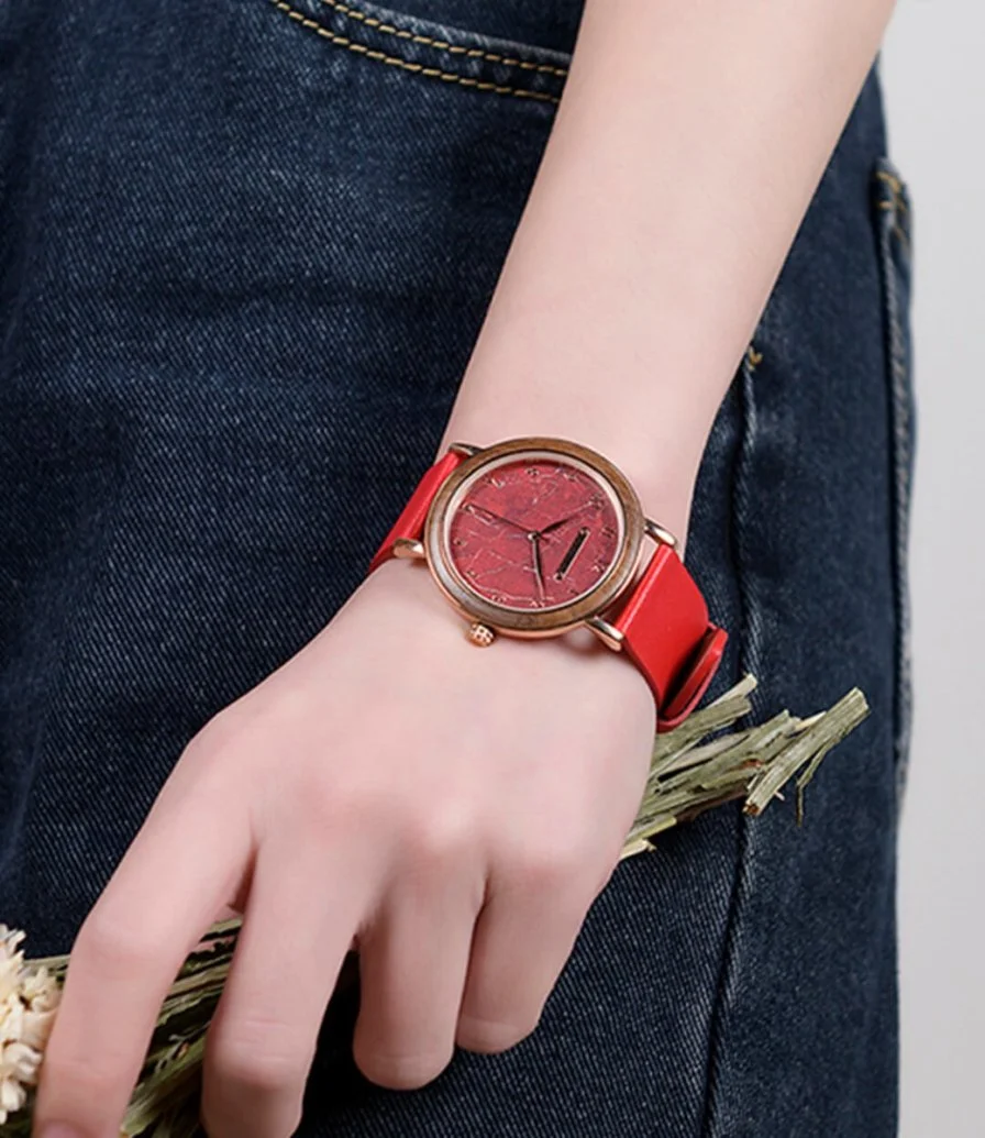 Bobo  Wooden Watch - Red