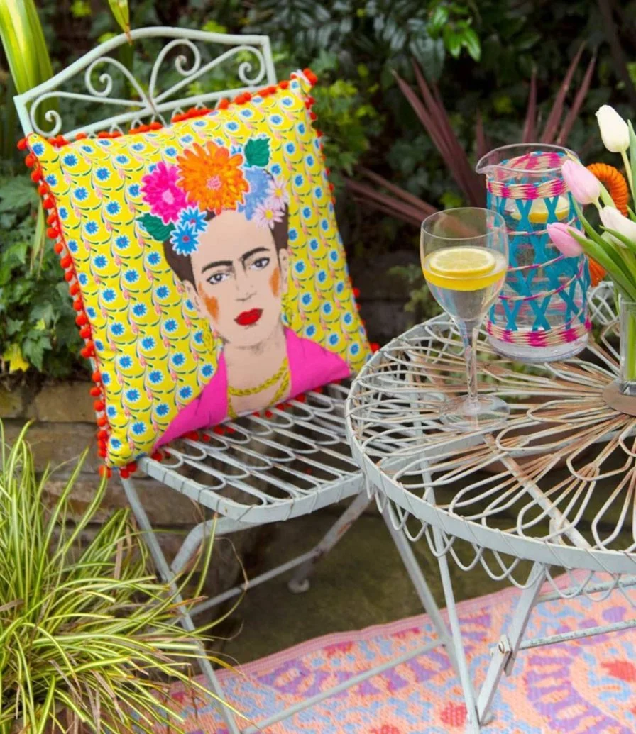 Boho Frida Yellow Cushion 45x45cm by Talking Tables