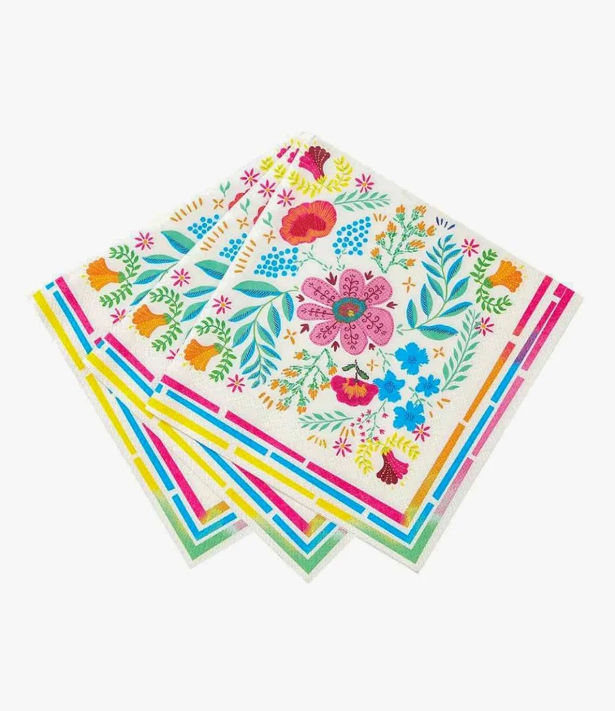 Boho Mix Floral Party Napkin 20pc Pack by Talking Tables