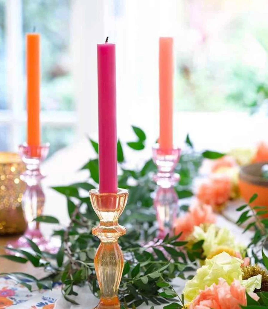 Boho Orange Glass Candle Holder by Talking Tables
