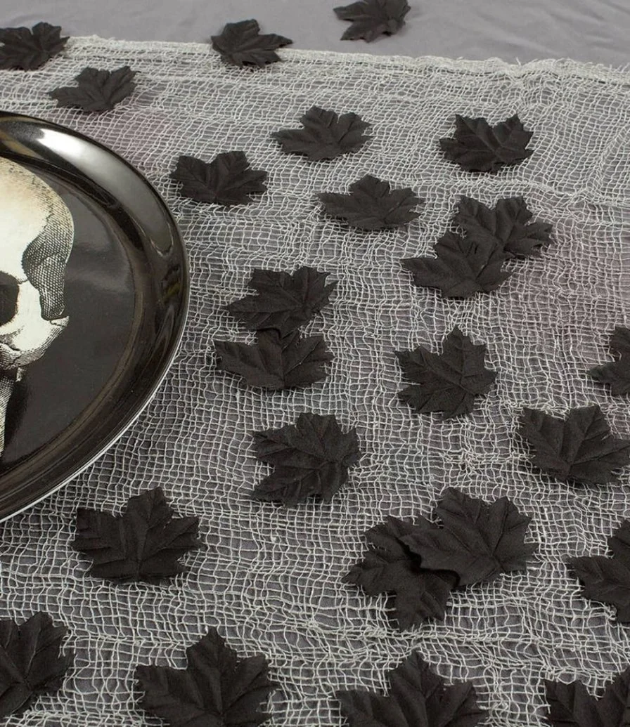 Boneyard Black Fabric Leaves 72pcs