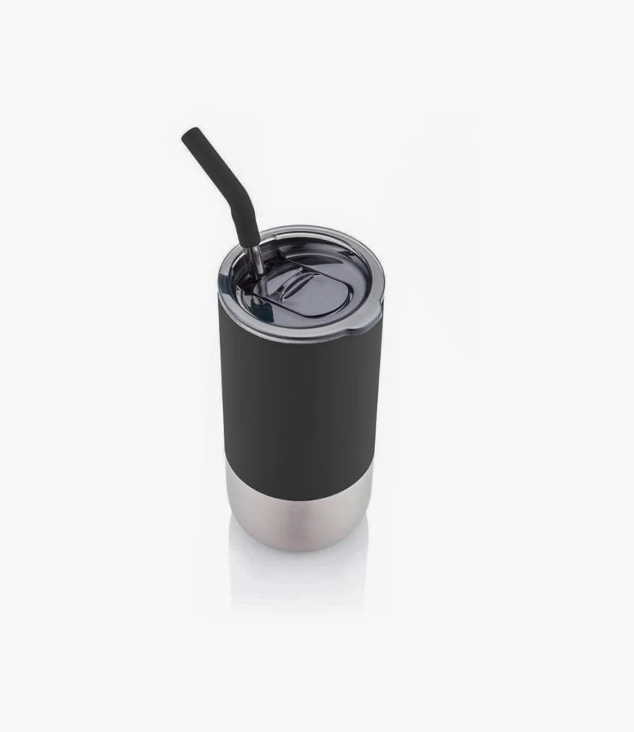 Borculo Change Collection Insulated Tumbler with Straw Black by Jasani