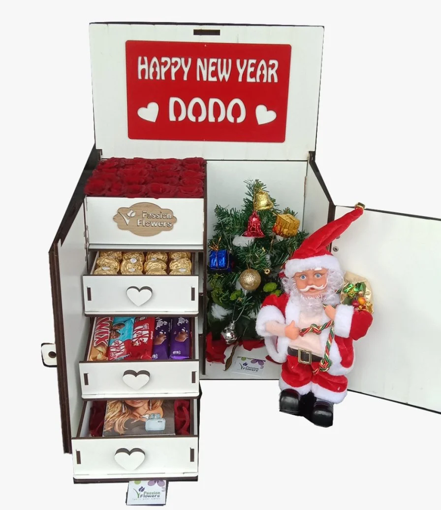 Christmas Chocolate 3 Drawers Box with Christmas Tree