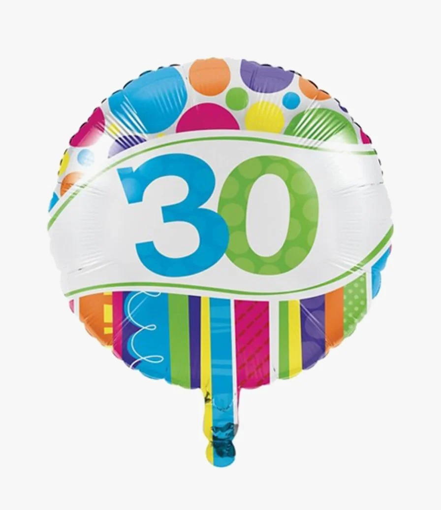 Bright and Gold 30th Foil Balloon