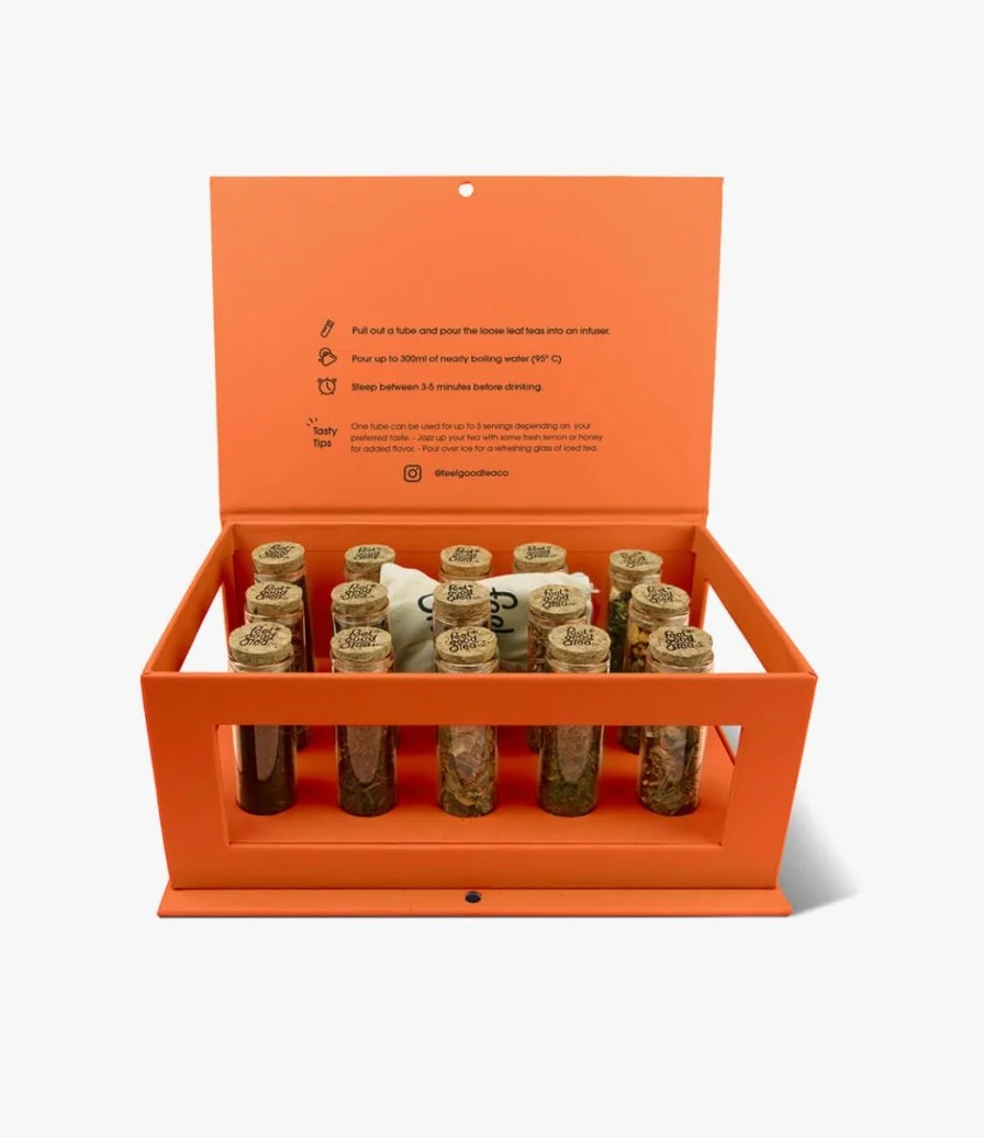 Bright Orange Discovery Box by Feel Good Tea