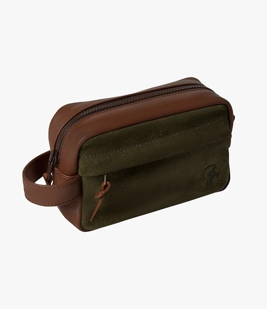 Brown and Olive Toiletry Bag