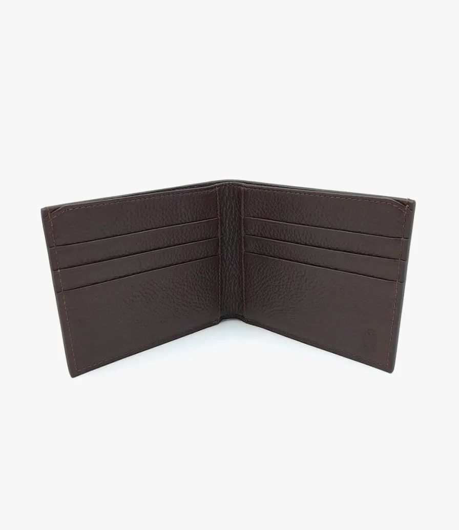 Brown Leather Mecal Wallet-genuine leather