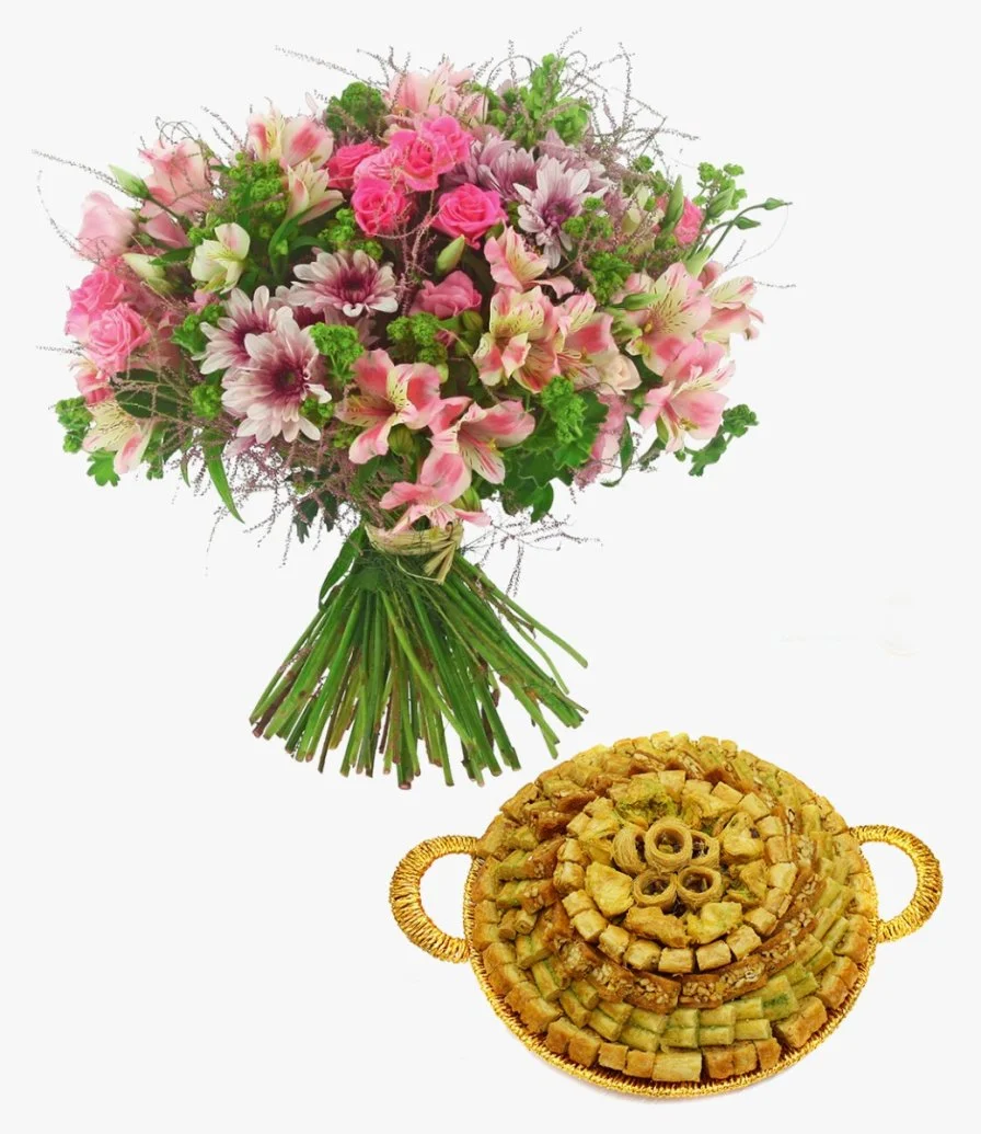 Oriental Sweets and Flowers Gift Bundle