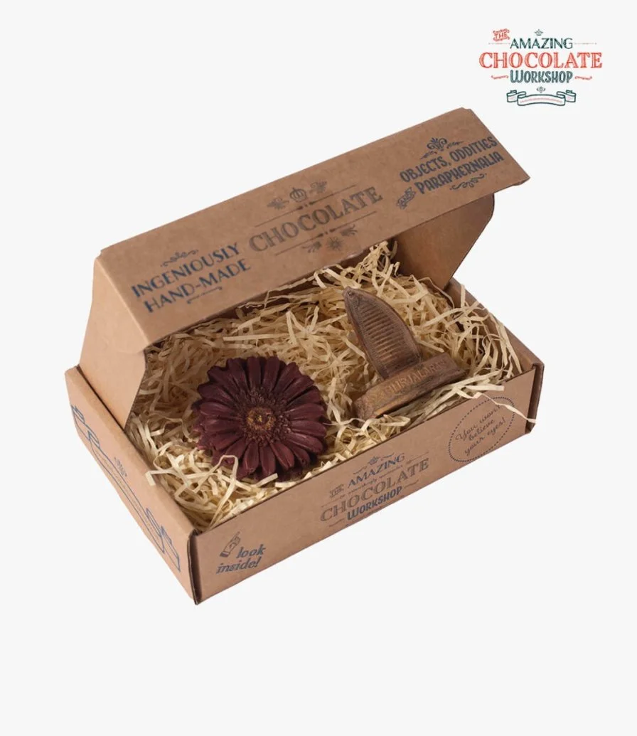 Burj Al Arab & Small Gerbera Chocolate Set by The Amazing Chocolate Workshop