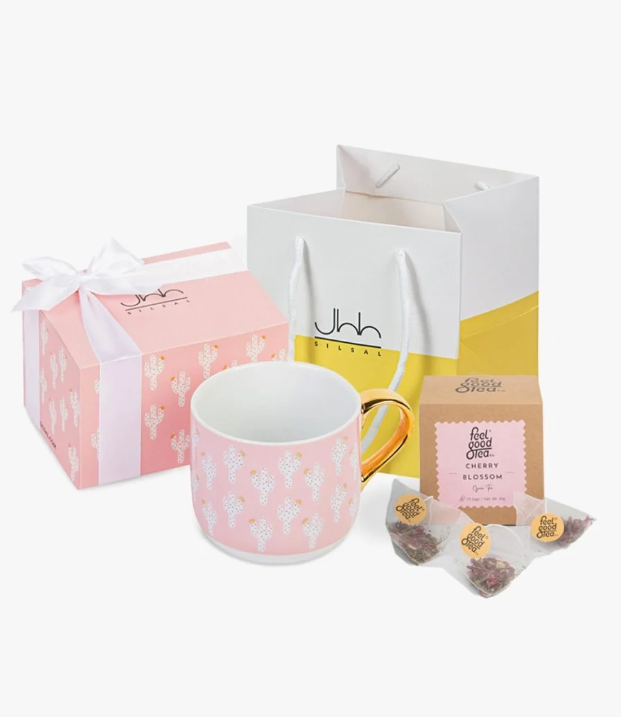 Cacti Cherry Blossom Tea Gift Set  by Silsal