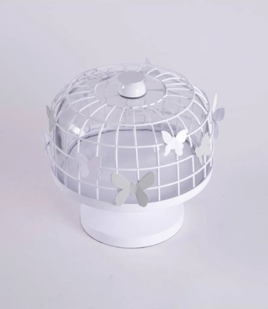 Cake Stand With Glass Lid Butterfly By Blends