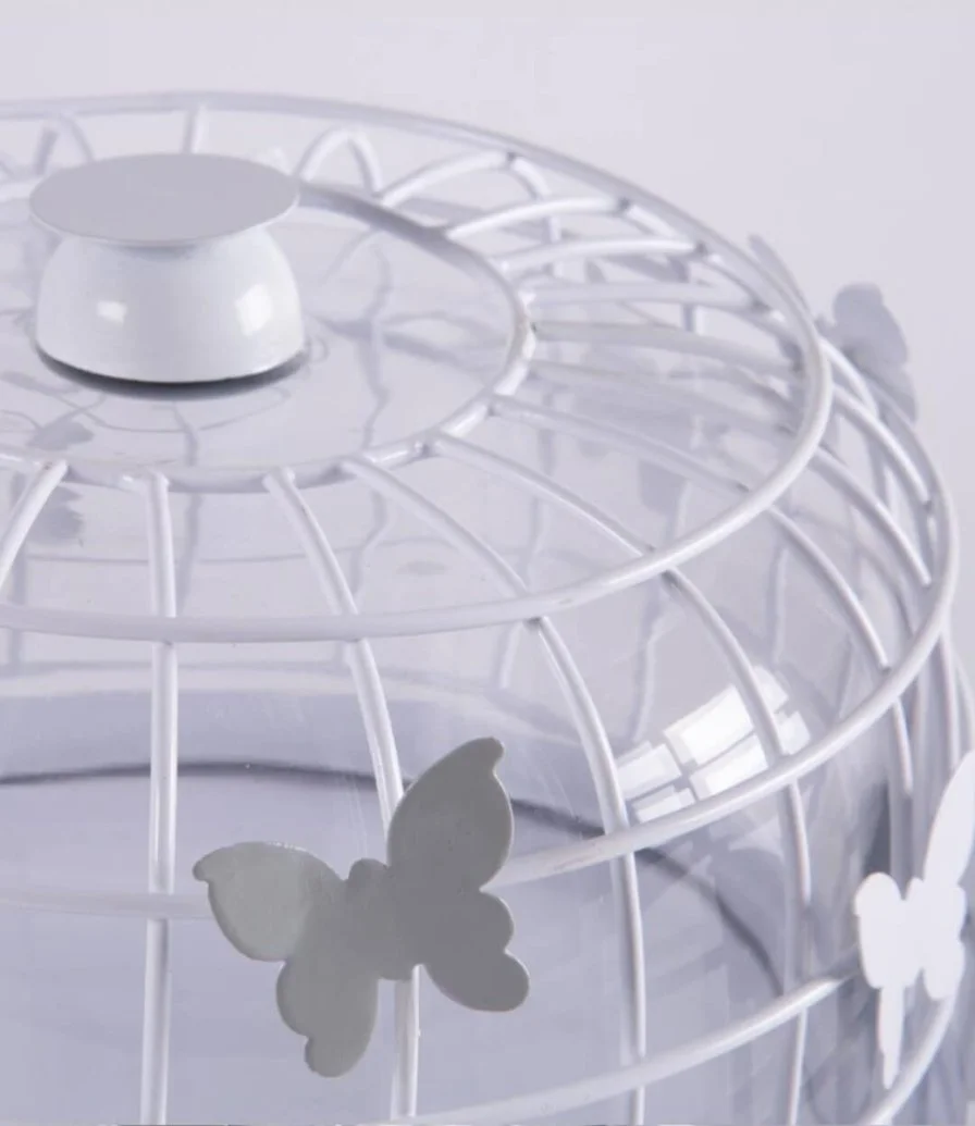 Cake Stand With Glass Lid Butterfly By Blends