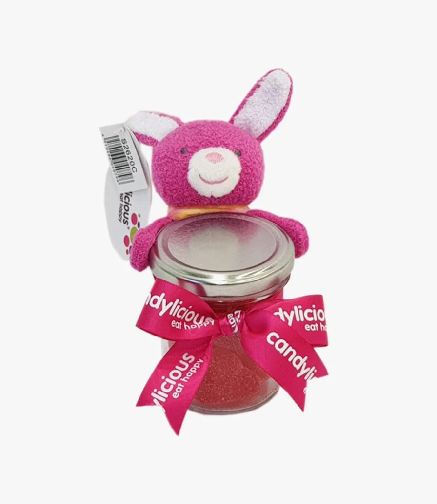 Candylicious 2 Mini Fuschia Rabbit Jellies Jars 