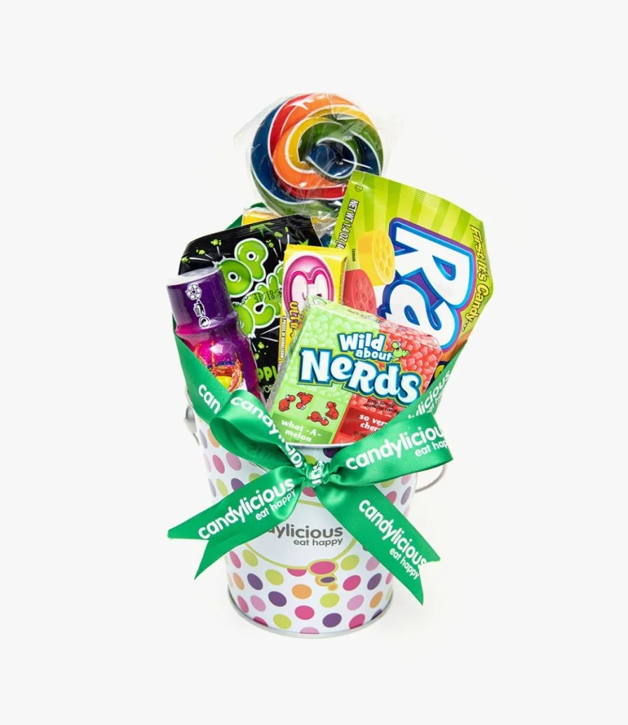 Candylicious Bucket Tin Dots Gift Pack