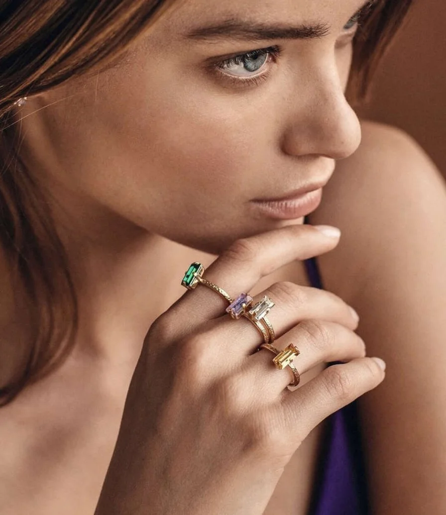 Caroline Svedbom Baguette Ring Emerald