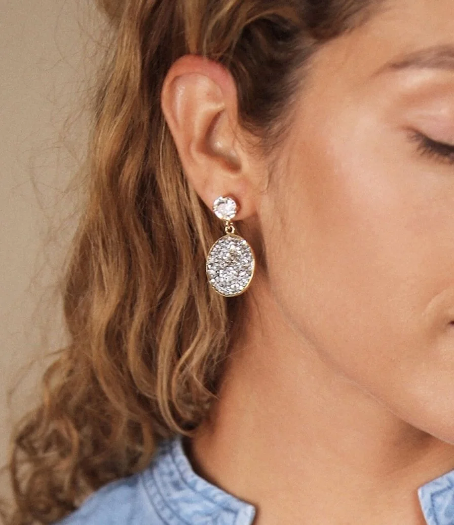 Caroline Svedbom Chloe Rocks Earrings Crystal