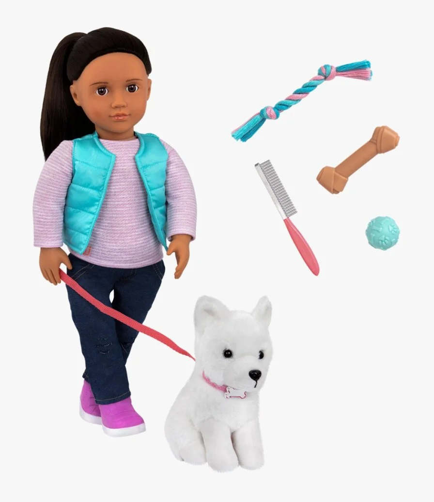 Cassie Doll with Pet Dog by Our Generation