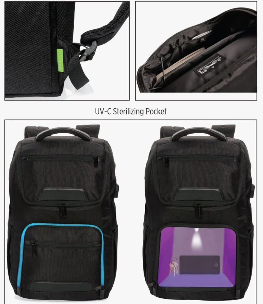 حقيبة ظهر تعقيم من كاستيل - UV-C من قماش ار بيت المضاد للميكروبات