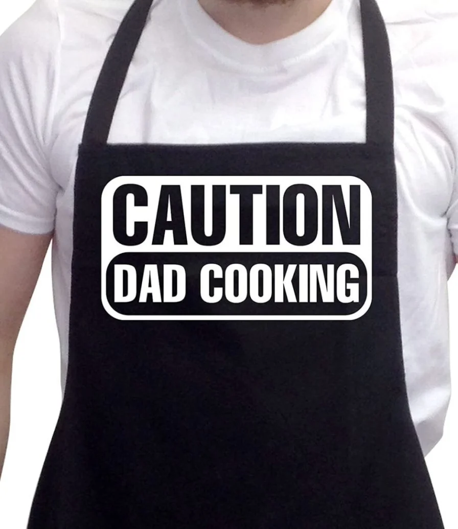 Caution Dad Cooking Apron By I Want It Now