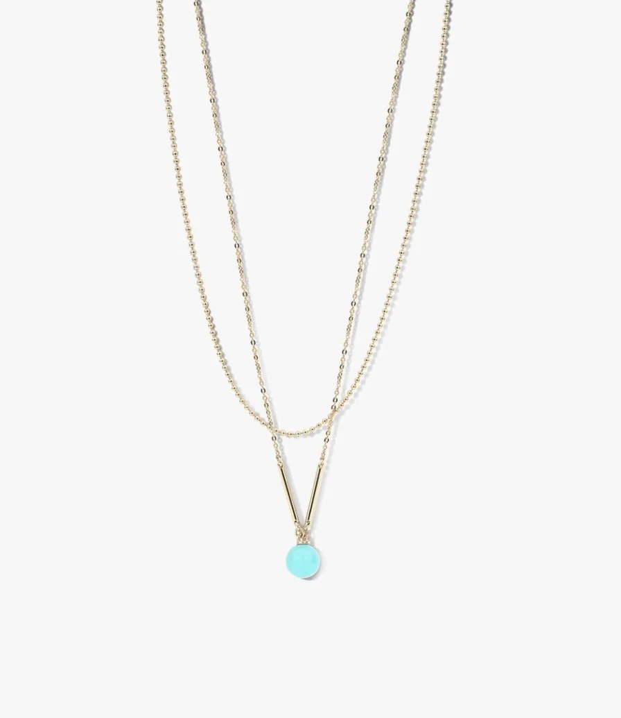 CERRUTI 1881 Opaque Blue Stone 2-Layer Necklace 2