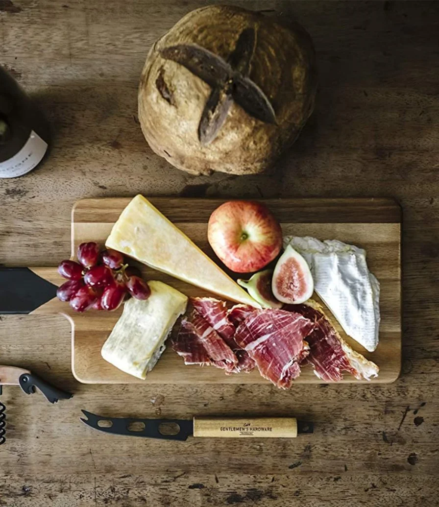 لوح الجبن والسكين مع فتاحة النبيذ من جنتلمين هاردوير