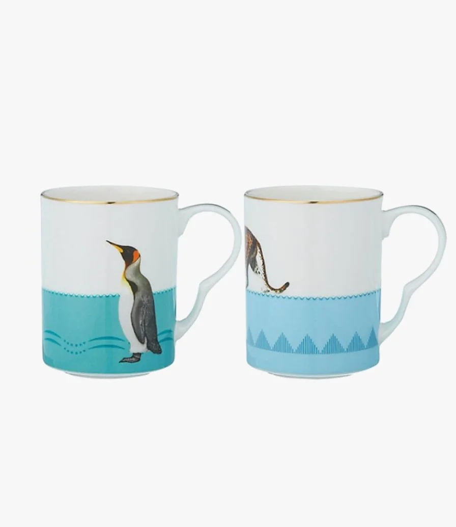 Cheetah & Penguin Mugs by Yvonne Ellen