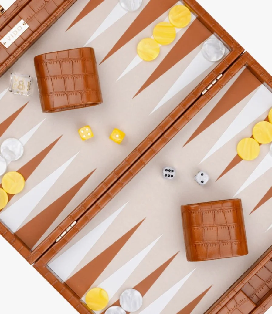 لعبة طاولة  وسط أليجاتور كستنائي من فيدو باكجامون