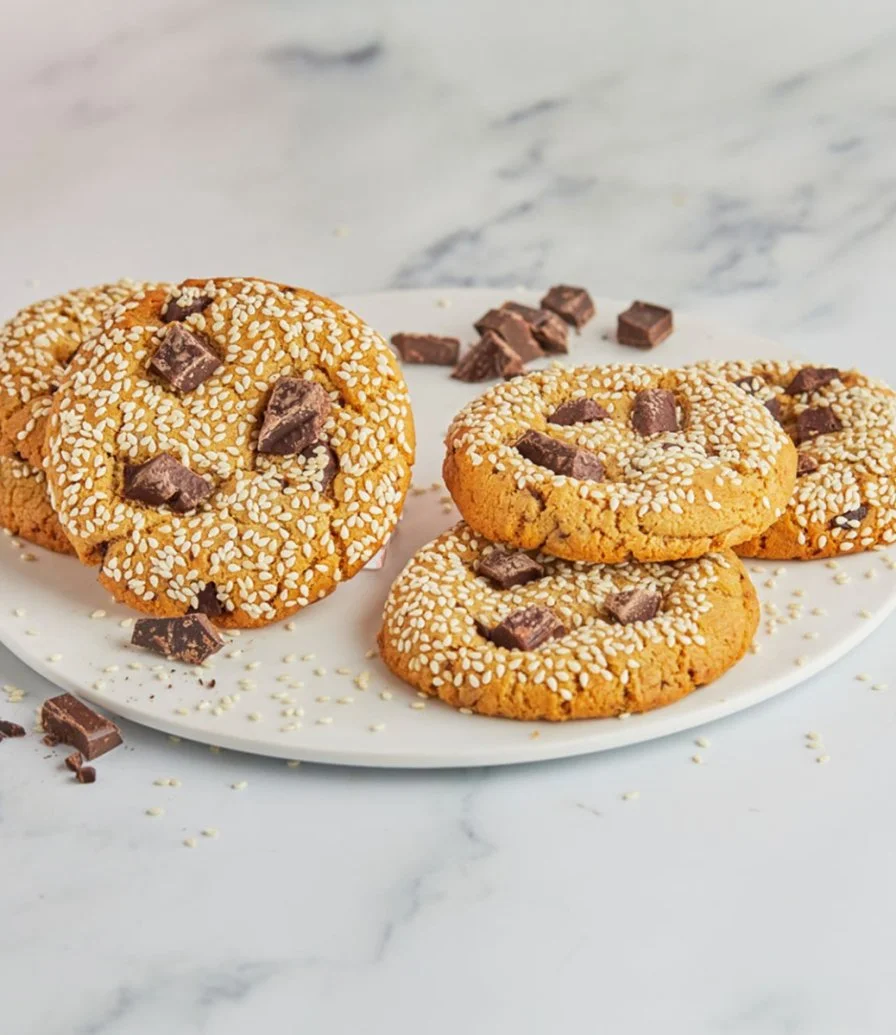 Chocolate Chunk and Tahini Cookies By SugarMoo