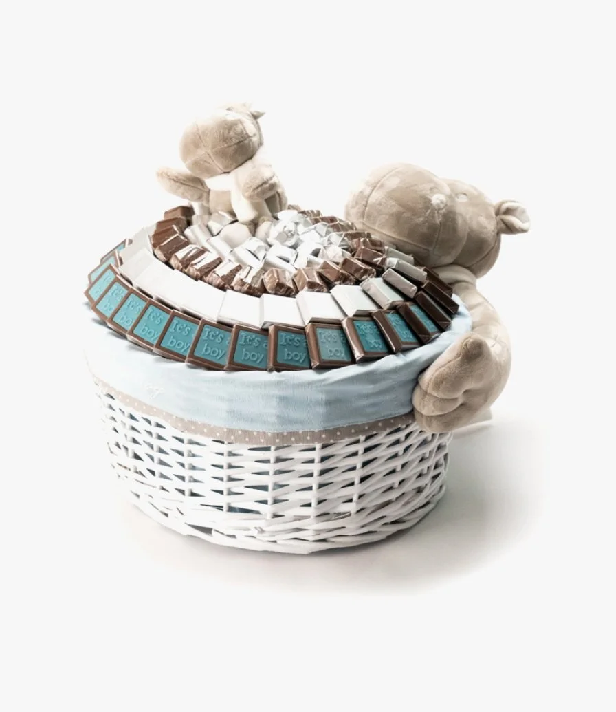 Chocolate Oval Basket For Baby Boys