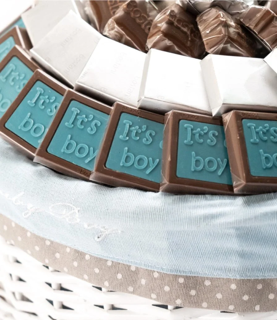 Chocolate Oval Basket For Baby Boys