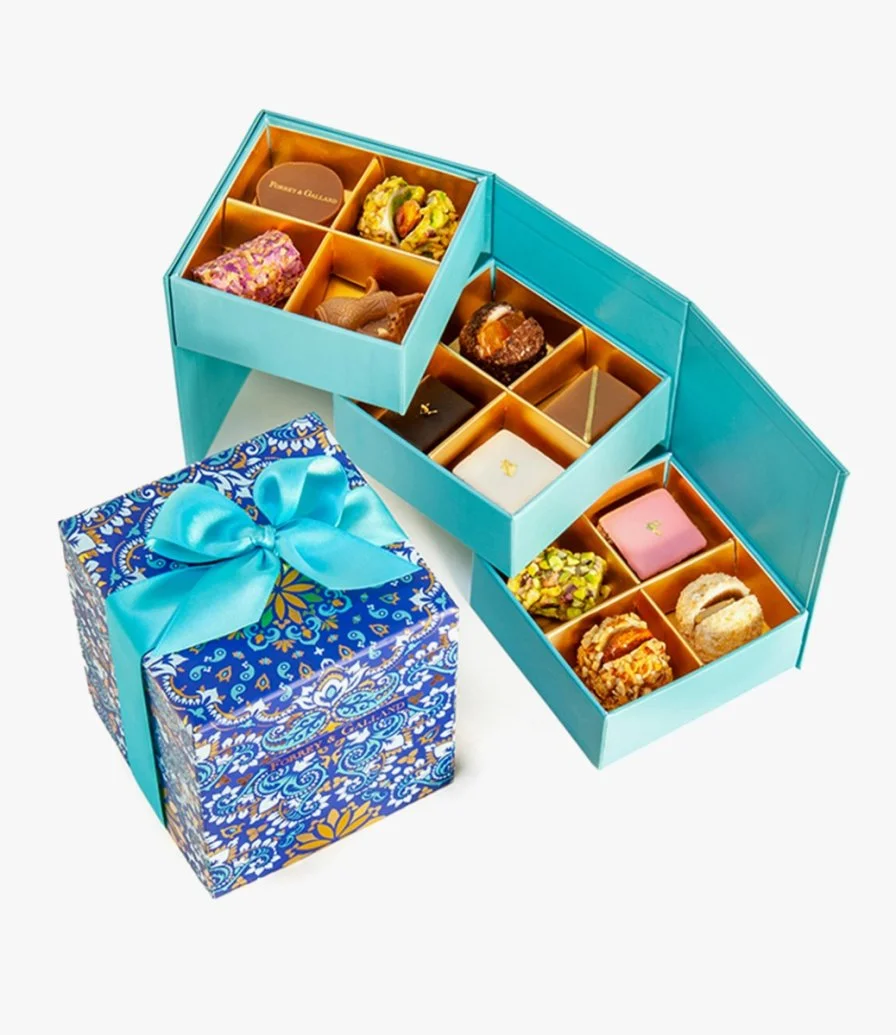 Chocolates and Arabic Sweets Tiered Box - The Ramadan Collection By Forrey & Galland