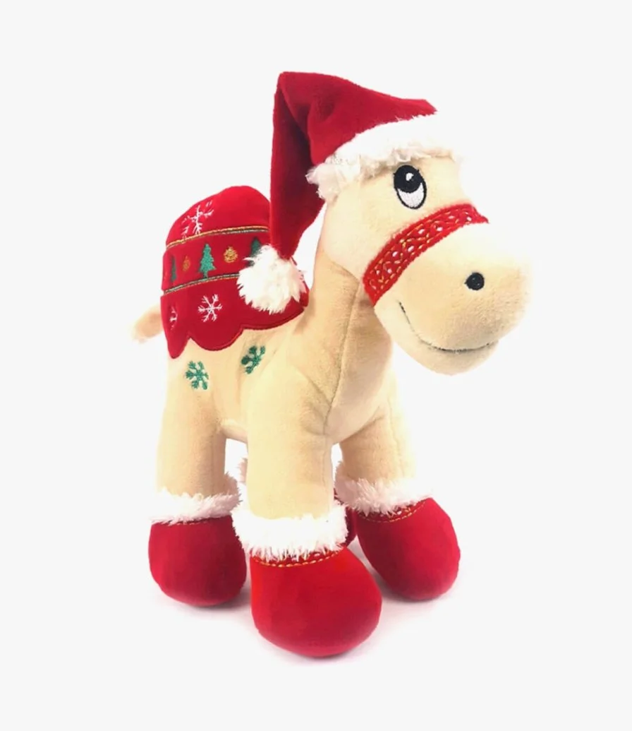 Christmas Camel 25cm with Santa Hat by Fay Lawson