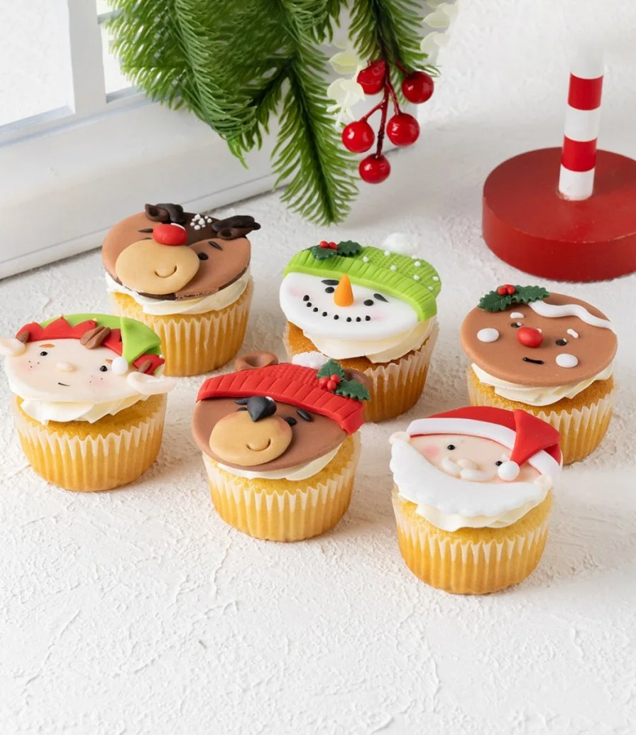 Christmas Characters Set of 12 Cupcakes by Cake Social