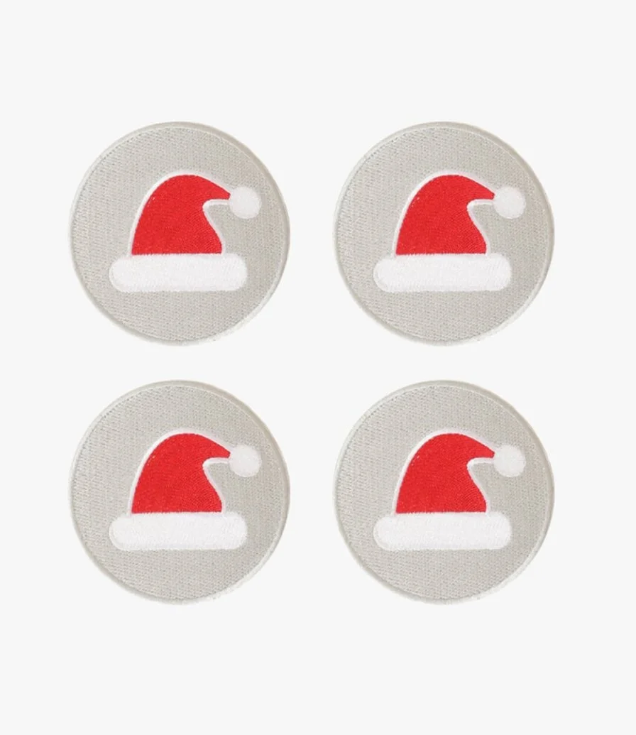 مجموعة قواعد أكواب عيد الميلاد من أربع قطع