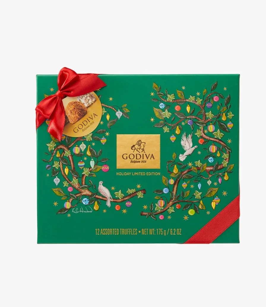 Christmas Truffle Gift Box (12 pcs) by Godiva 