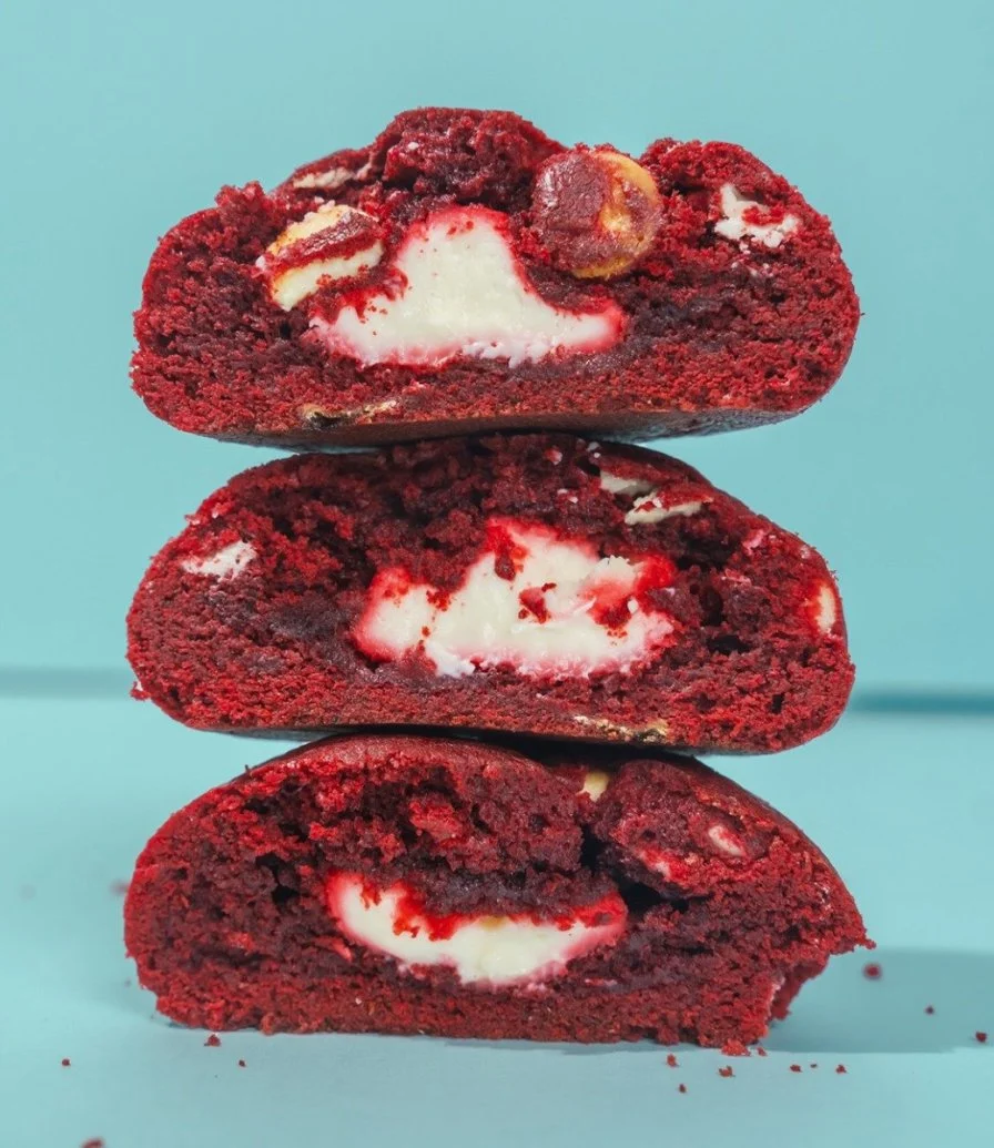 Chunky Red Velvet Cookies Box Of 6 by Oh Fudge