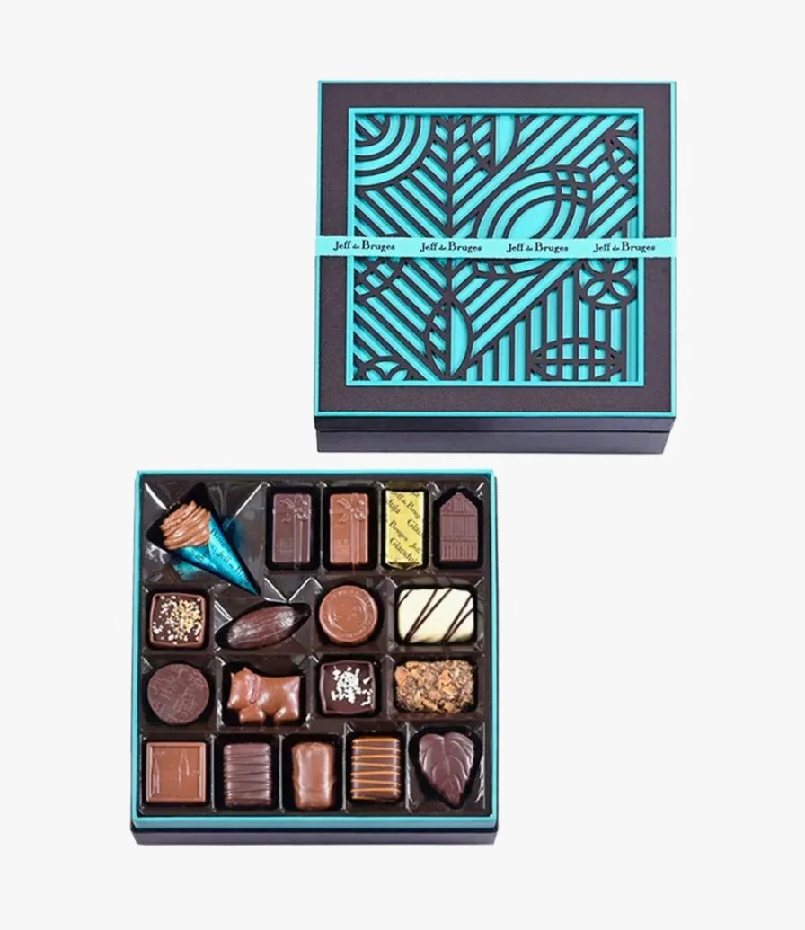 صندوق شوكولاتة كلاسيك مربع صغير من جيف دي بروج