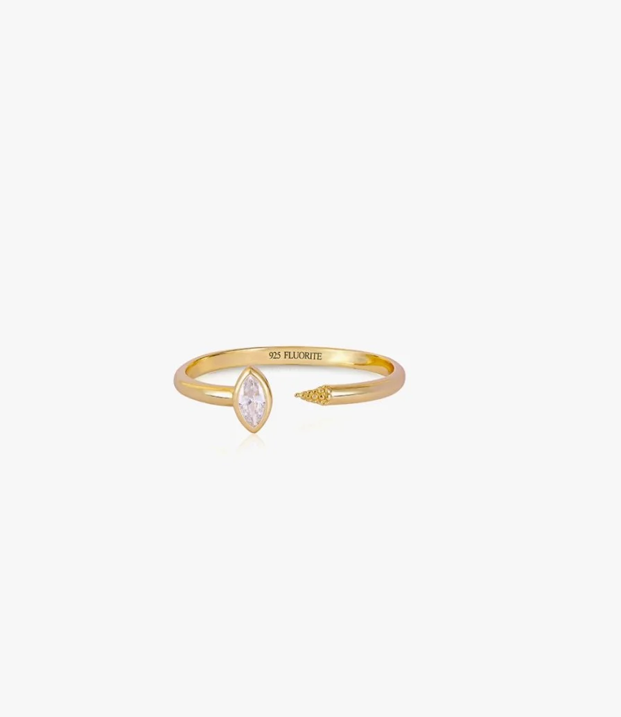 Gold Large Claw Ring by Fluorite