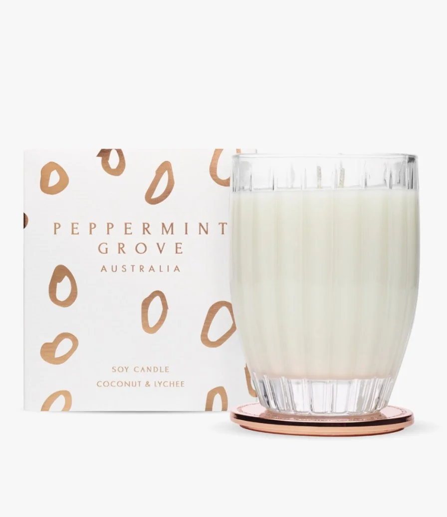 Coconut & Lychee Large Candle from Peppermint Grove 
