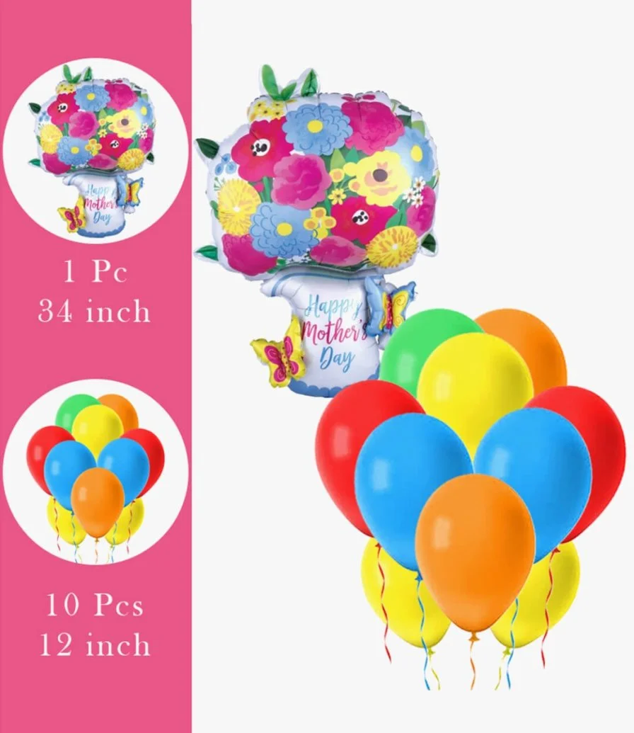 Colorful mothers day balloon bundle