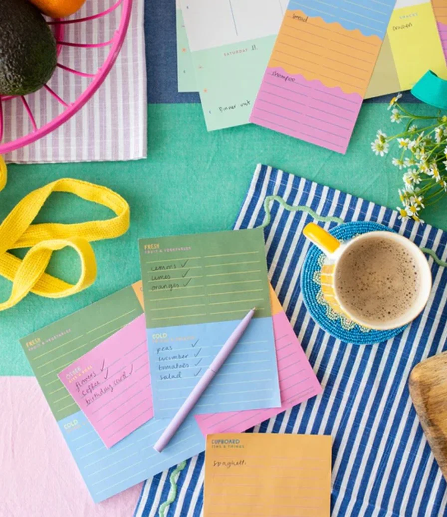 Colourful Tear Off Food Shopping List by Raspberry Blossom