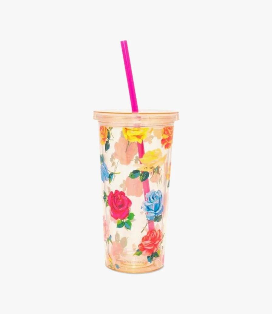 Coming up Roses - Sip Sip Tumbler with Straw by Bando
