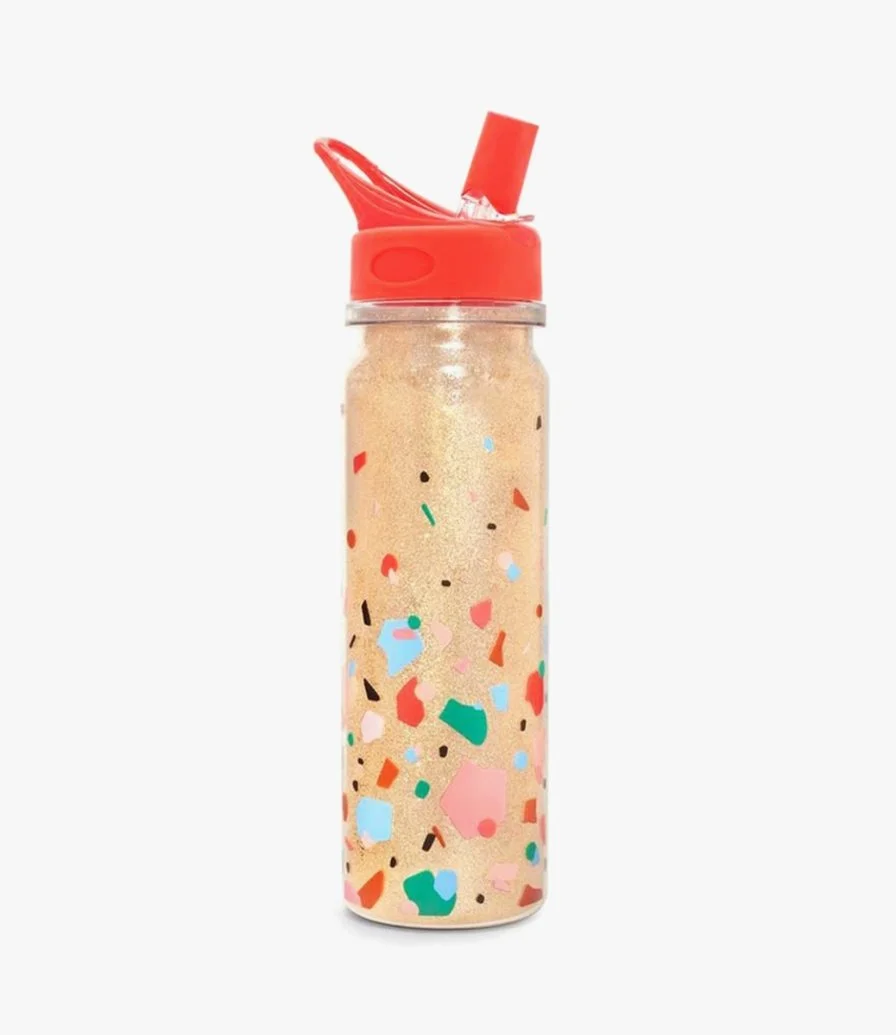 Confetti Glitter Bomb Water Bottle - Red by Bando